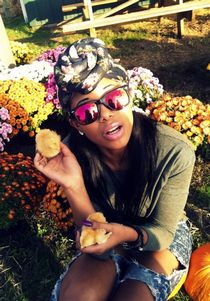Pretty girl Katy Rose eats